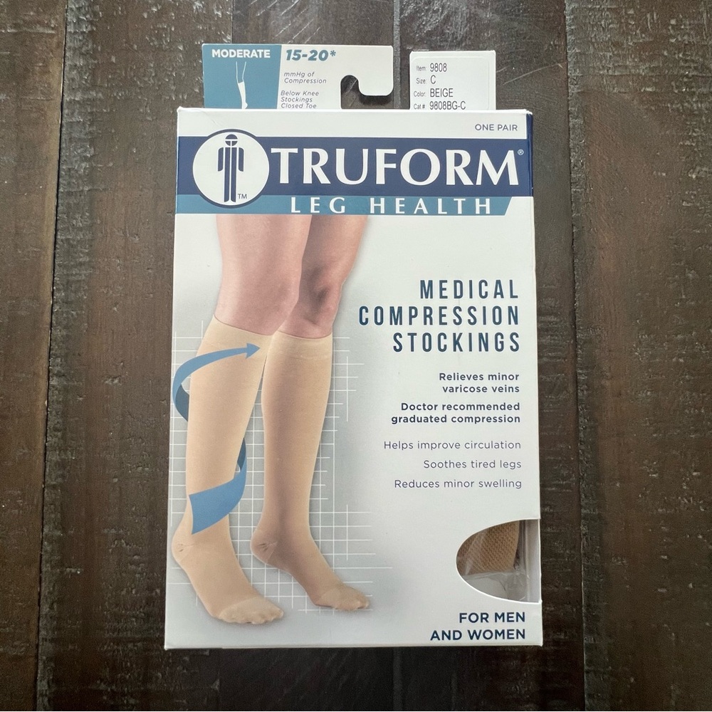 Beige Medical Compression Stockings